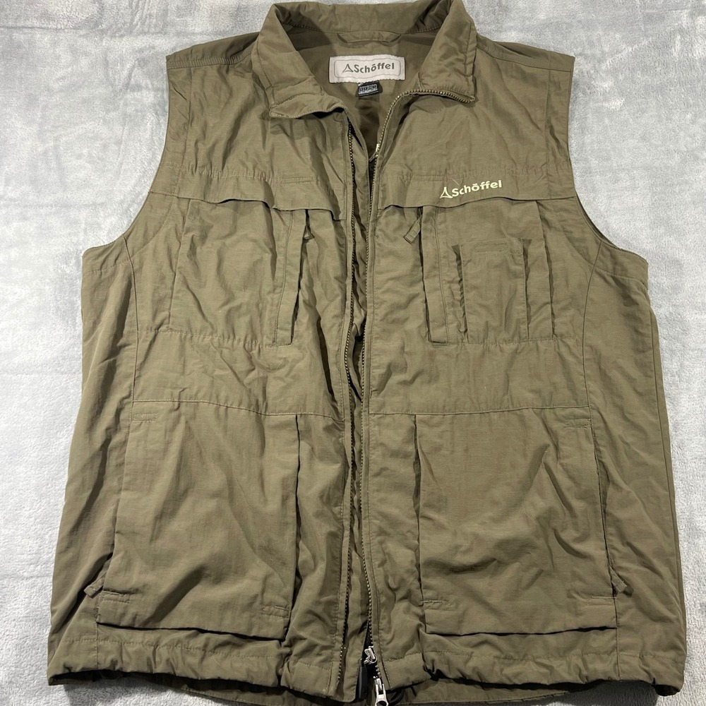 Schoffel Moose Gilet Vest Mens XL Olive Hiking Utility Fishing Adventure Outdoor